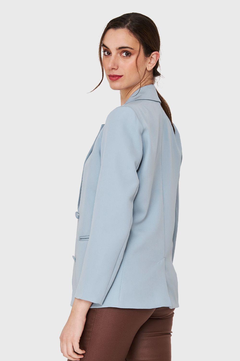 Blazer 4 Botones Decorativos Celeste Nicopoly-3
