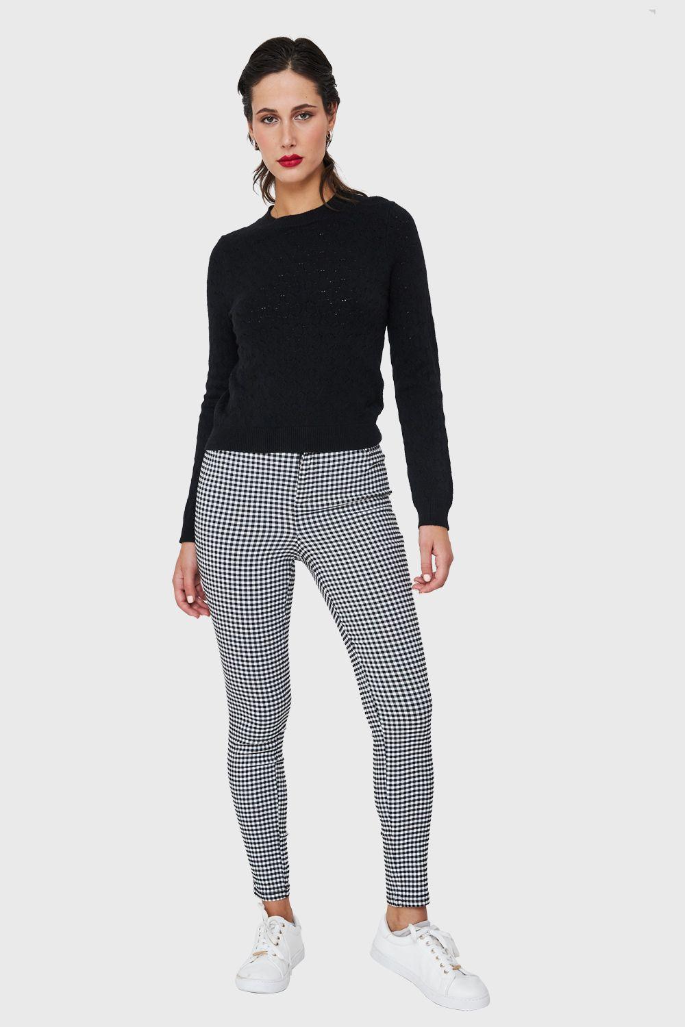 Sweater De Punto Fantasía Negro Nicopoly-1