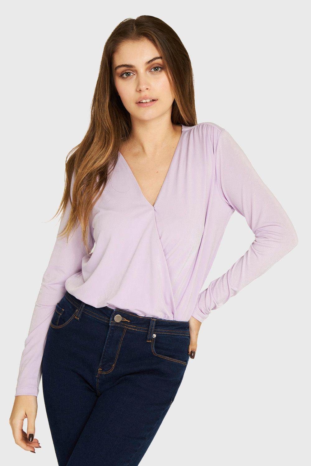 Body Escote Cruzado Lila Nicopoly-0