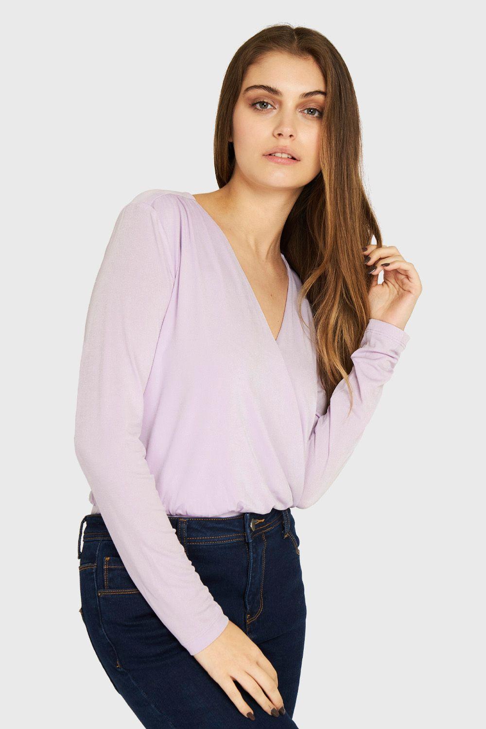 Body Escote Cruzado Lila Nicopoly-2