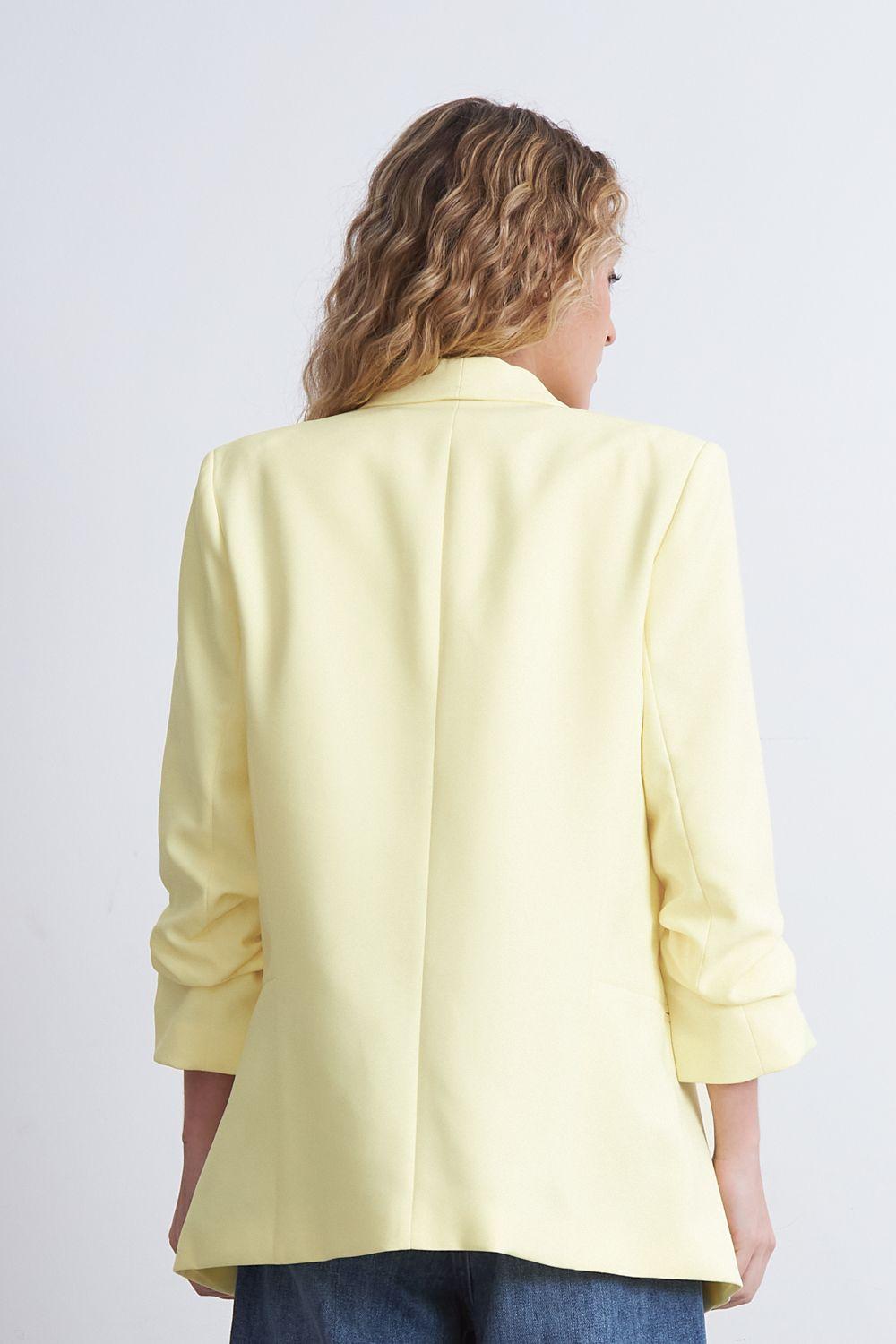 Blazer Manga 3/4 Ajustado con Solapas Amarillo Mantequilla Nicopoly-3