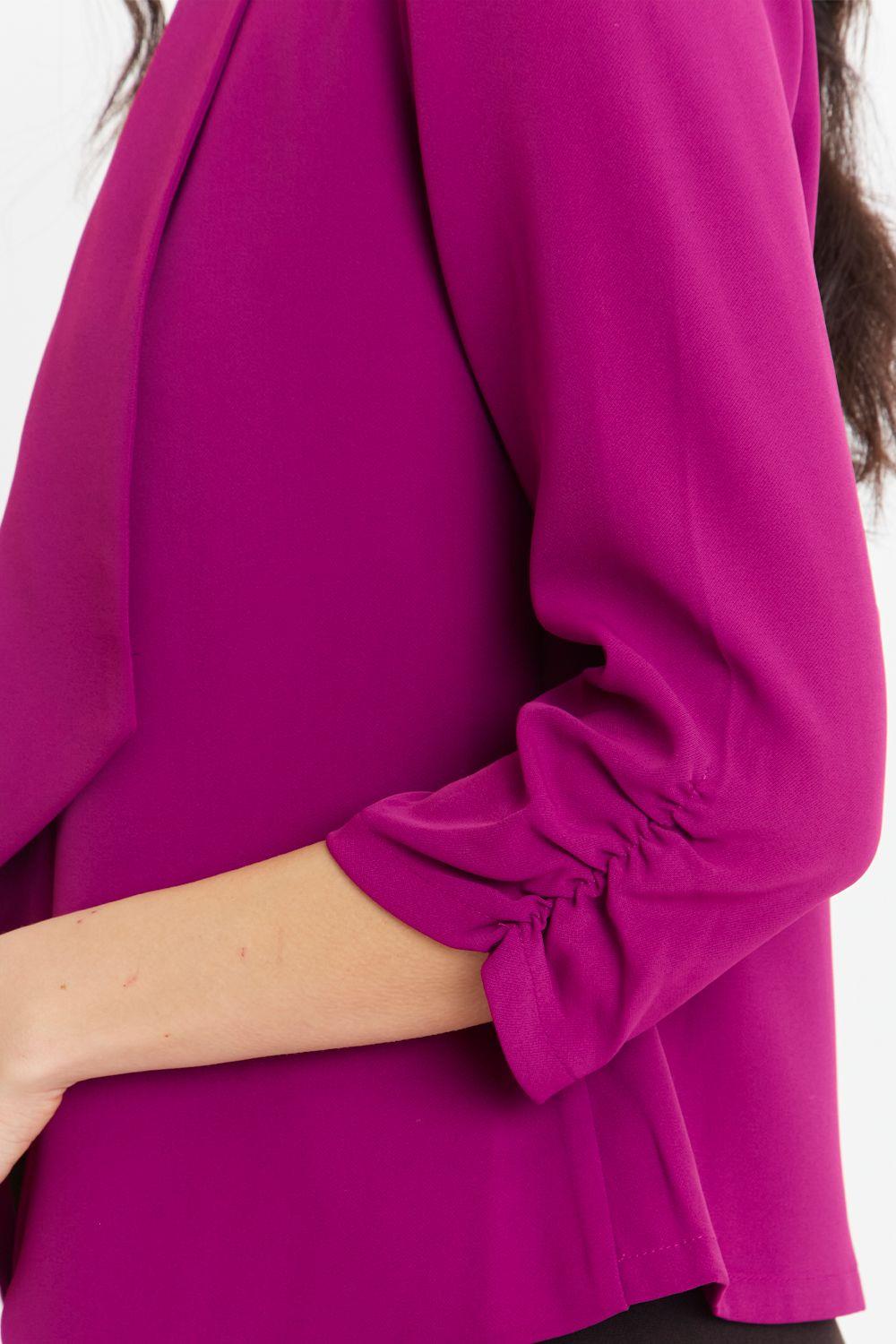 Blazer Entallado Manga Drapeada Morado Nicopoly-5