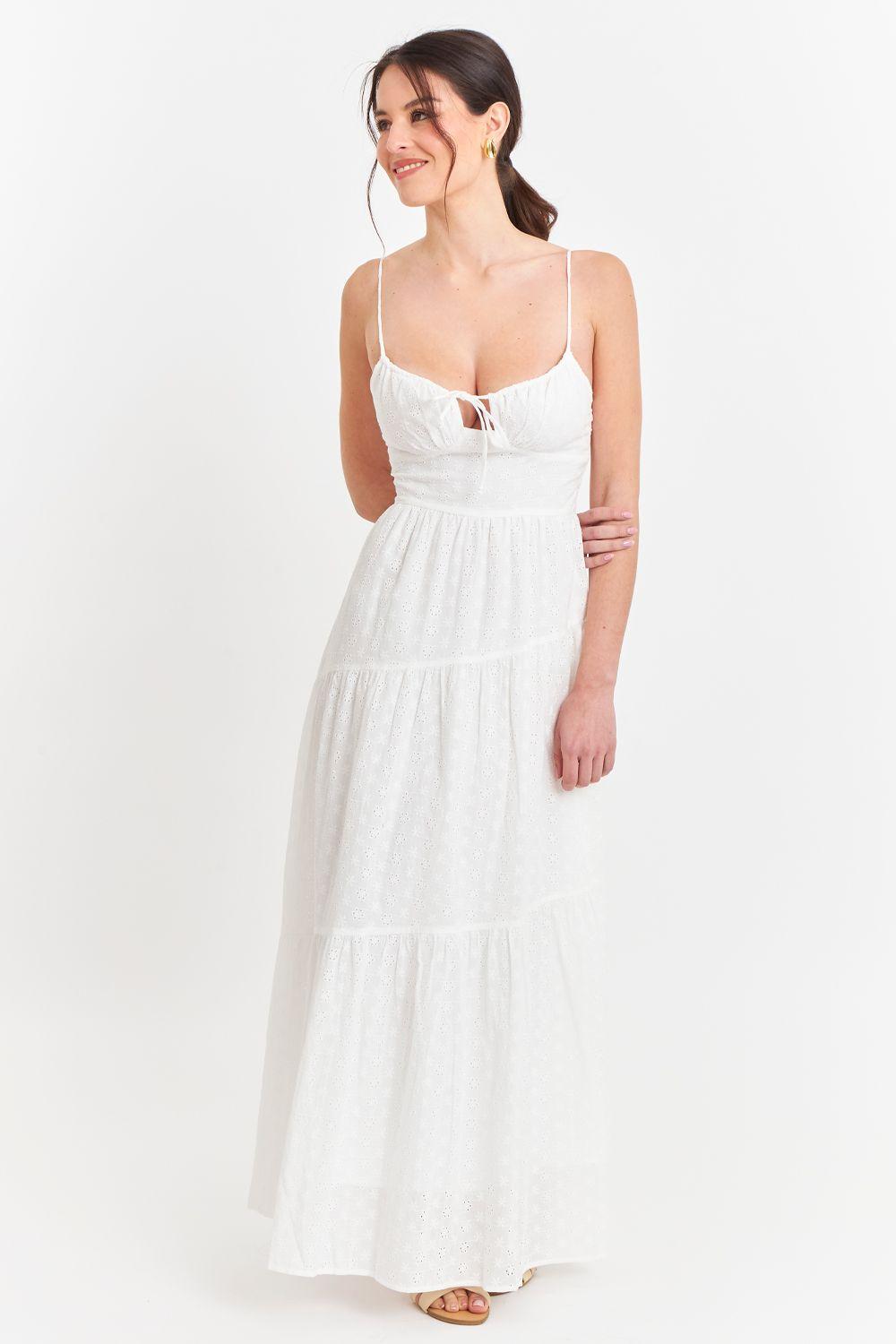 Vestido Broderie Blanco Nicopoly-0