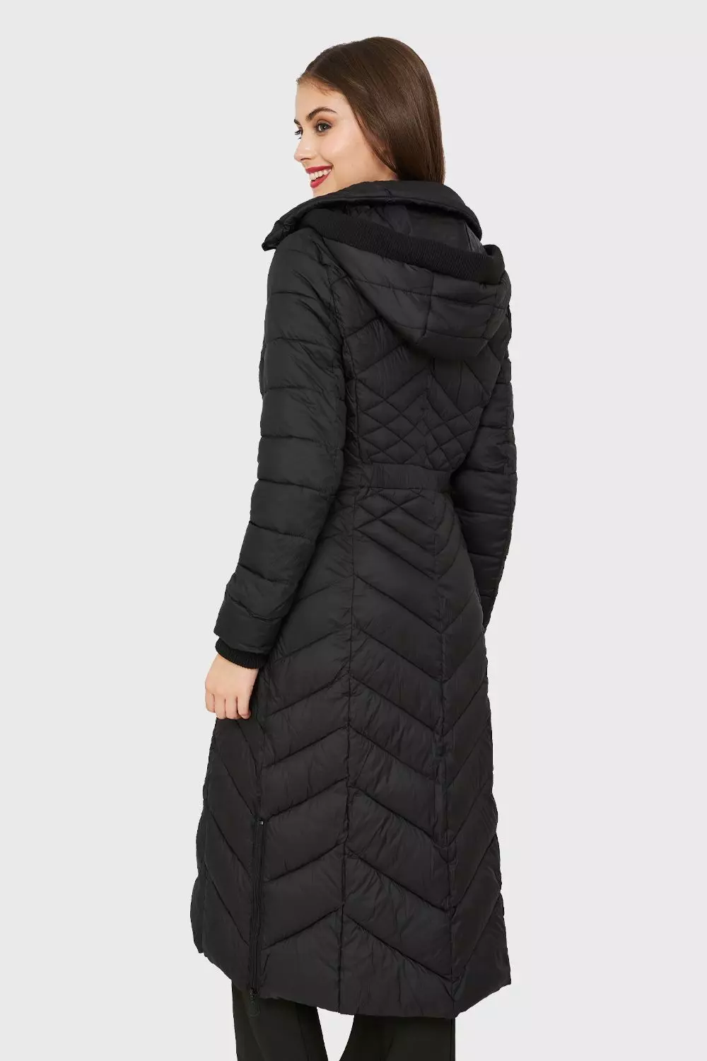 Parka Larga Acolchada Negro Nicopoly-3