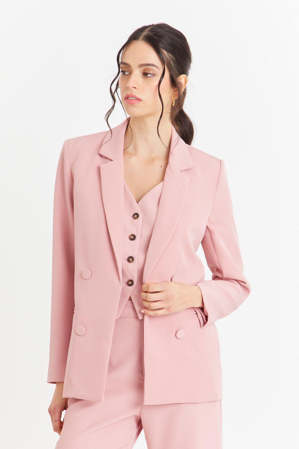 Blazer Básico de Tope Rosado Nicopoly-0