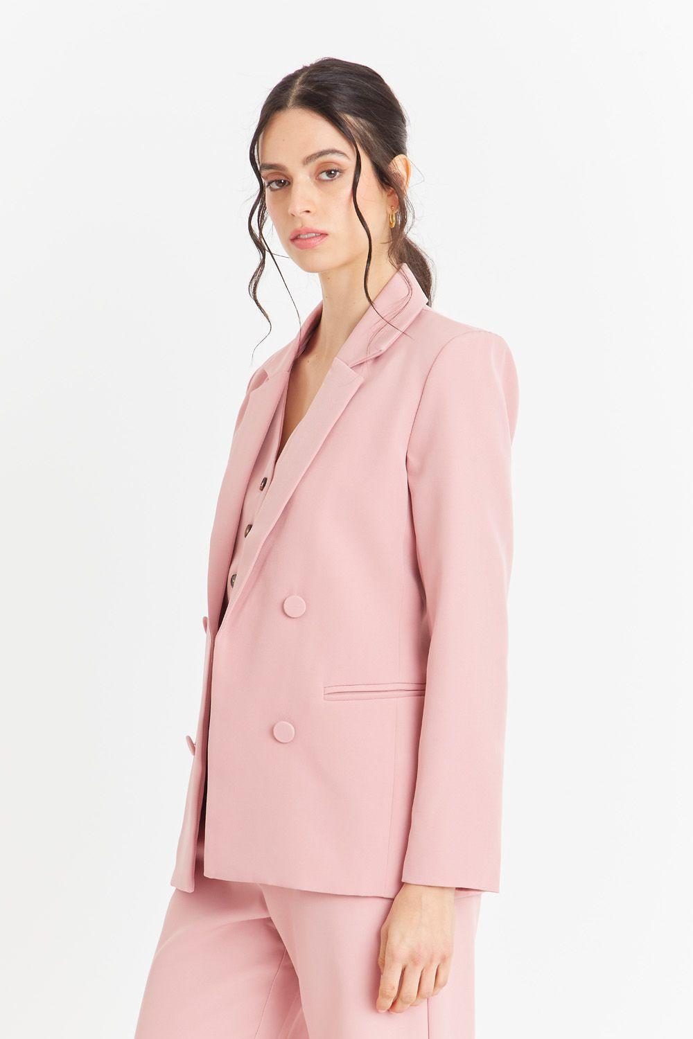 Blazer Básico de Tope Rosado Nicopoly-2