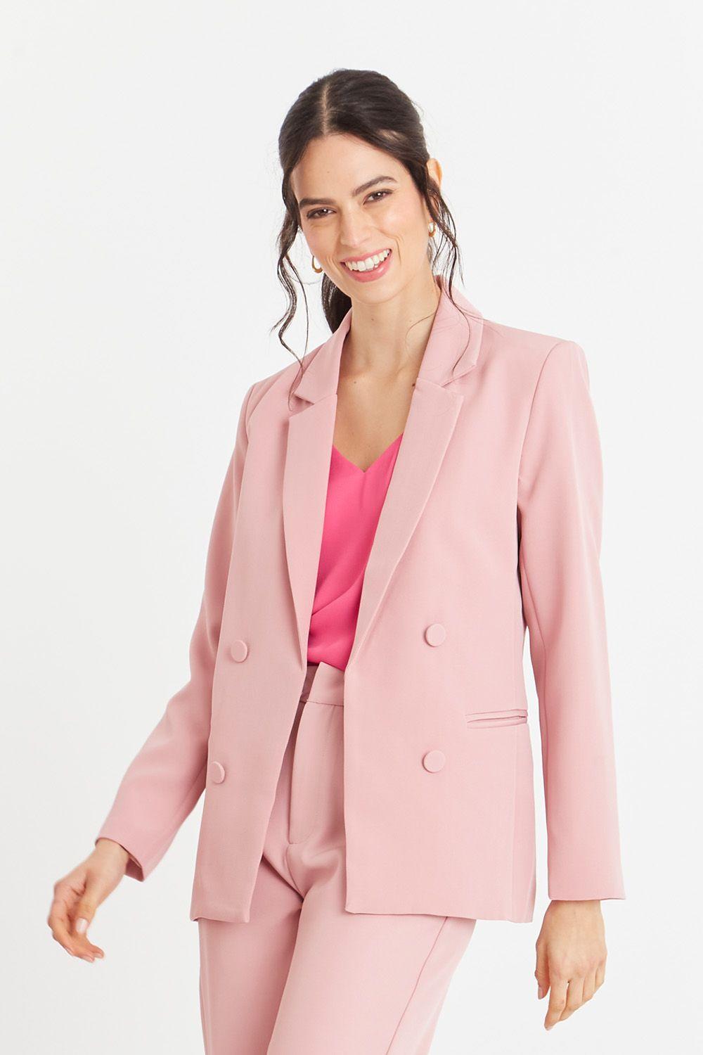 Blazer Básico de Tope Rosado Nicopoly-4