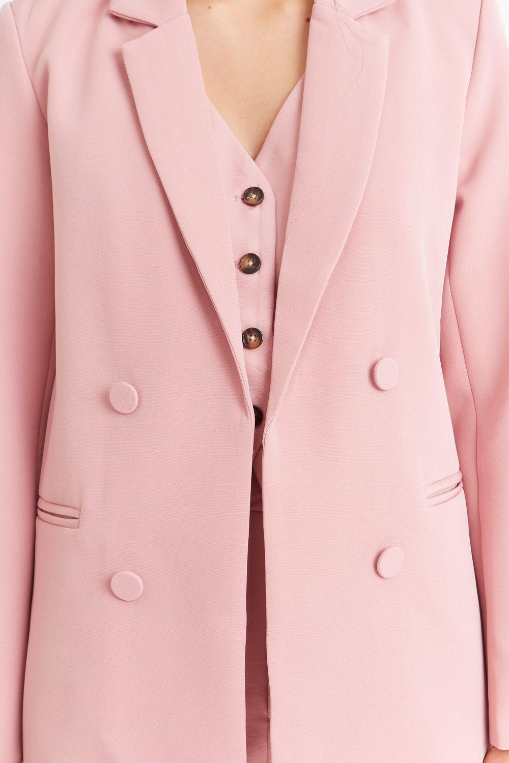 Blazer Básico de Tope Rosado Nicopoly-5