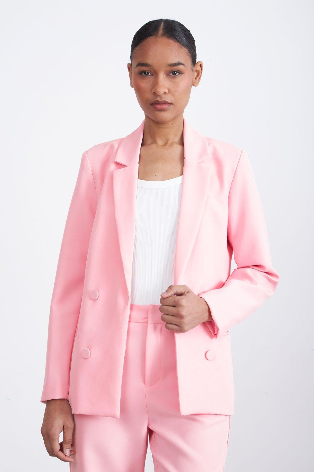 Blazer Básico de Tope Rosado Nicopoly-5