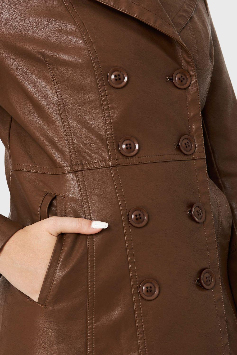 Chaqueta Marinero Ecocuero Café Nicopoly-5