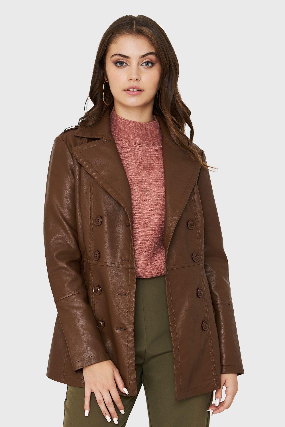 Chaqueta Marinero Ecocuero Café Nicopoly-4