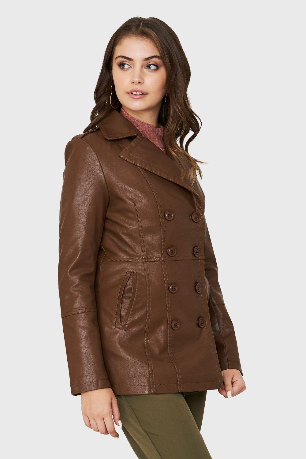 Chaqueta Marinero Ecocuero Café Nicopoly-2