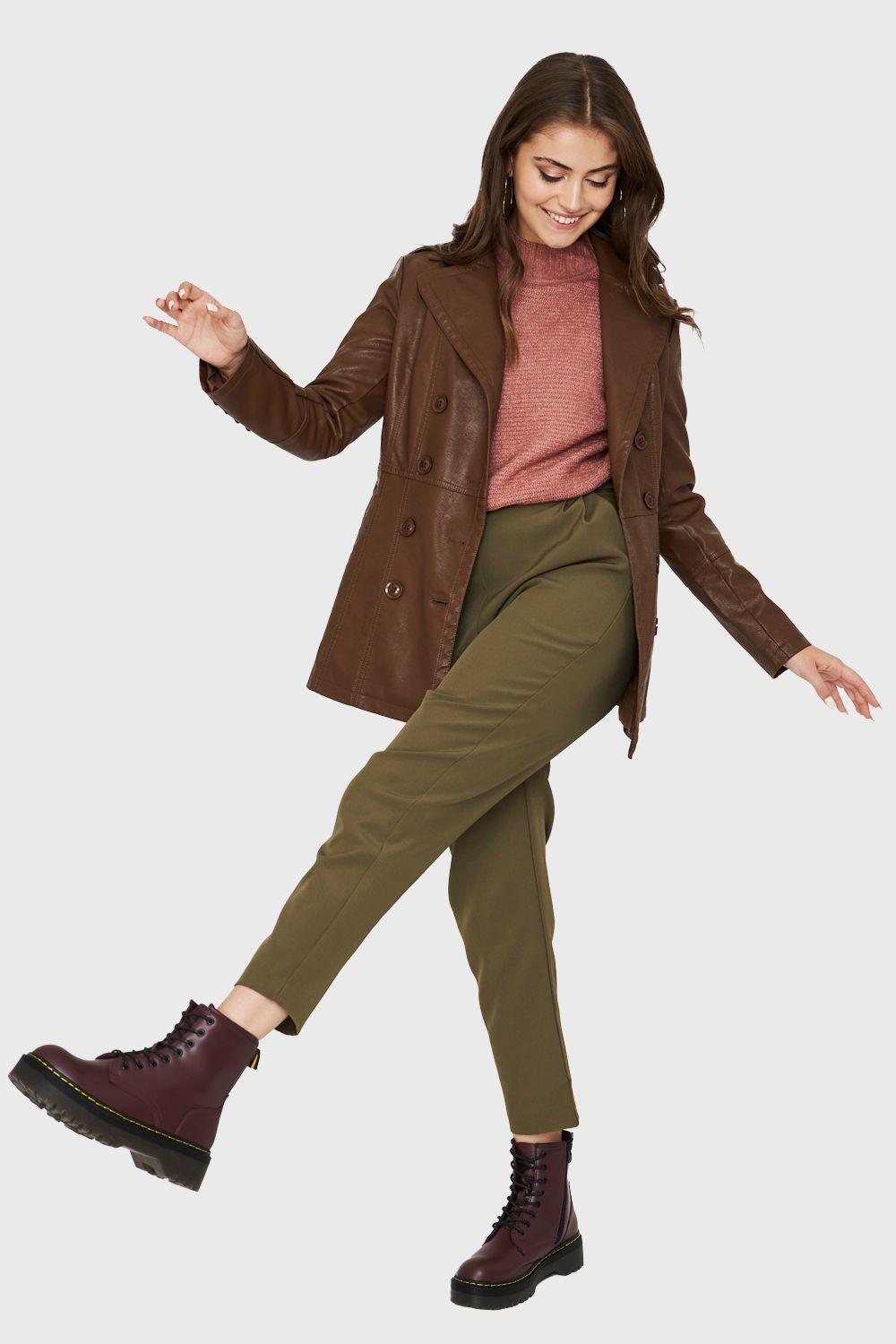 Chaqueta Marinero Ecocuero Café Nicopoly-1