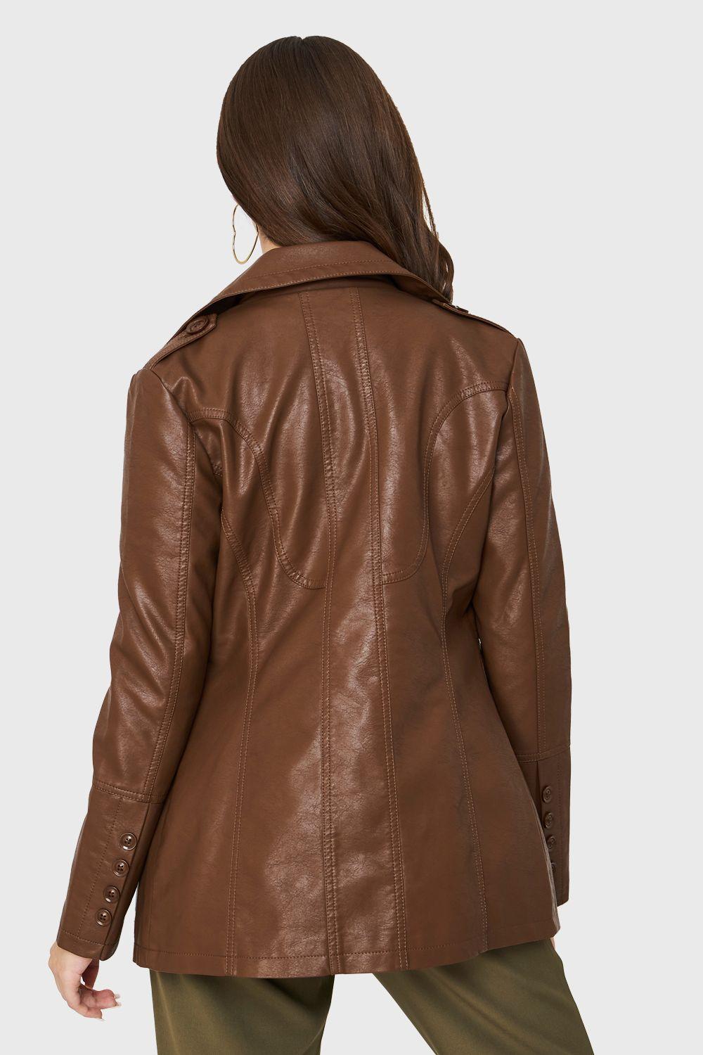 Chaqueta Marinero Ecocuero Café Nicopoly-3