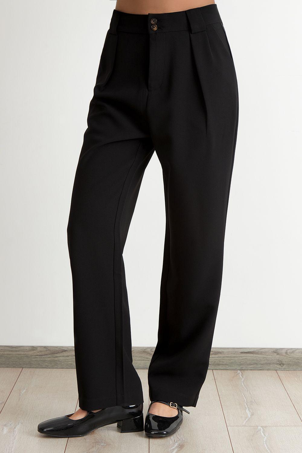 Pantalón Recto Con Pinza Negro Nicopoly-4