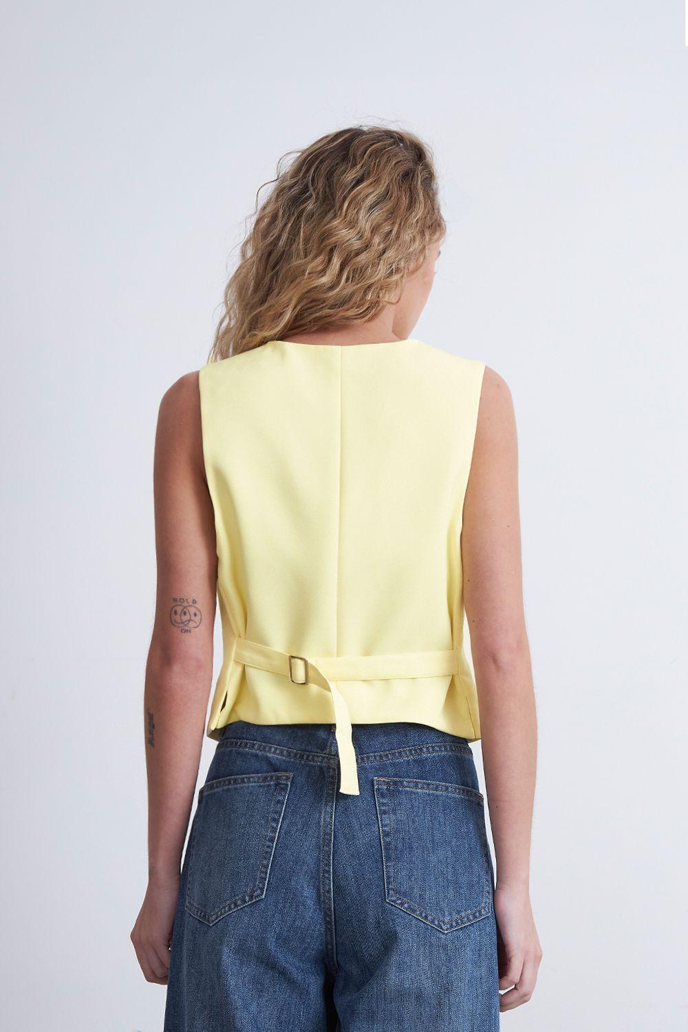 Gilet Básico Ajustable Amarillo Mantequilla Nicopoly-3