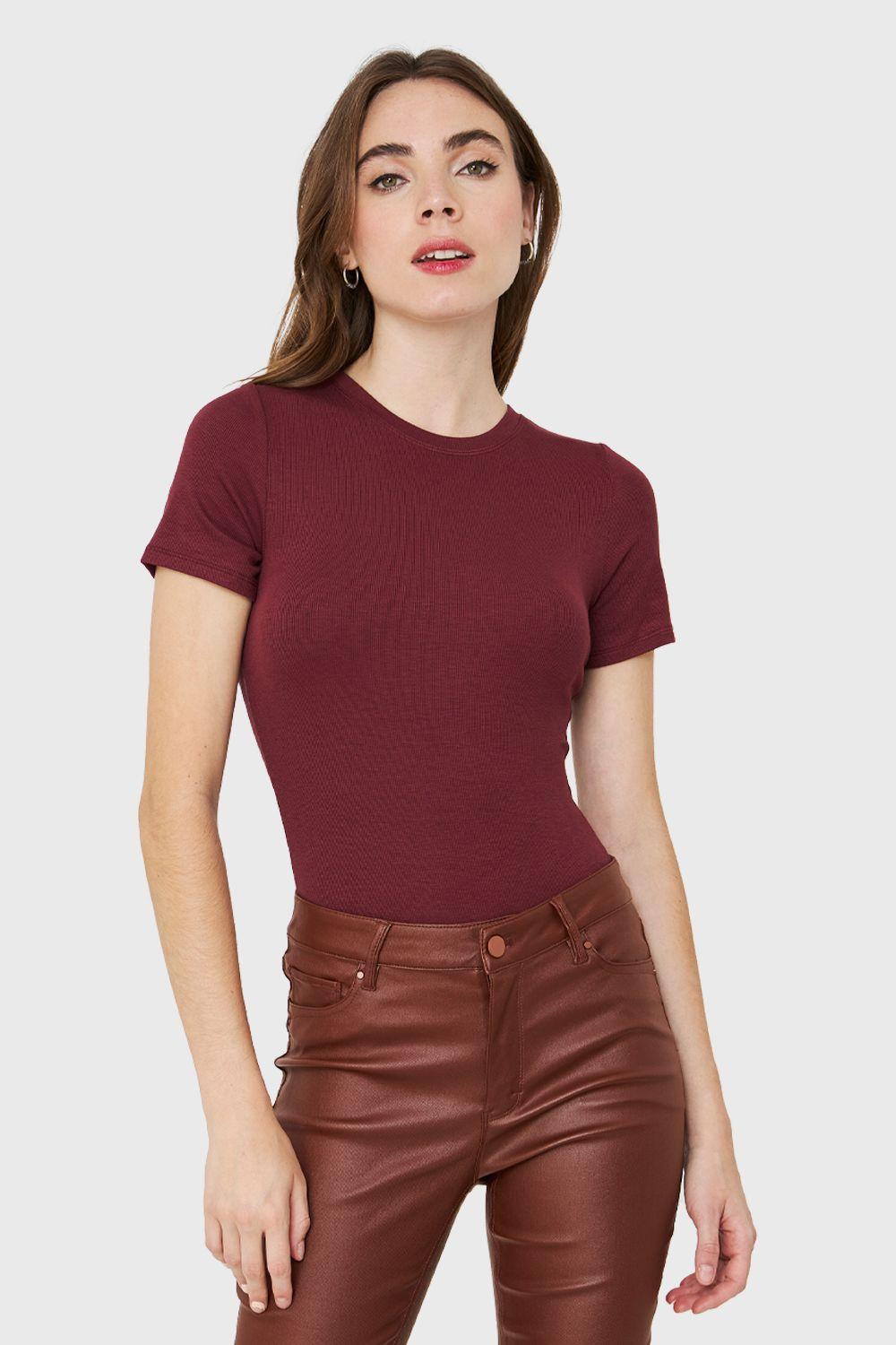 Body Manga Corta Burdeos Nicopoly-0