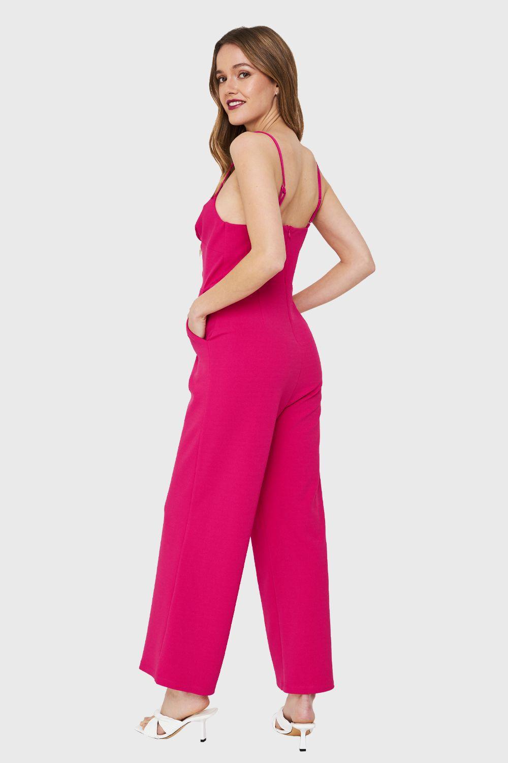 Enterito Escote Nudo Fucsia Nicopoly-3