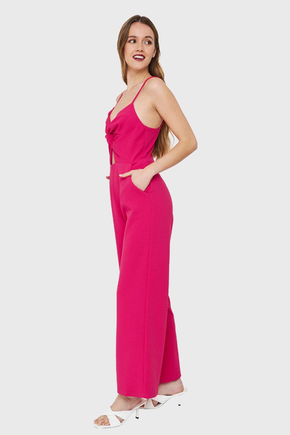 Enterito Escote Nudo Fucsia Nicopoly-2