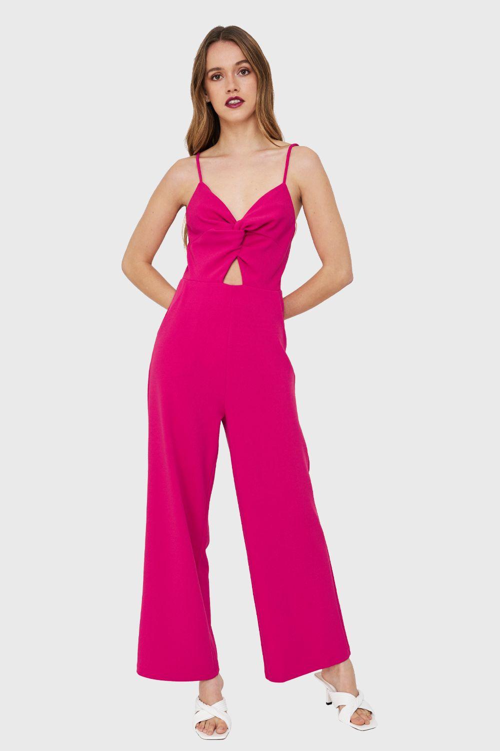 Enterito Escote Nudo Fucsia Nicopoly-0
