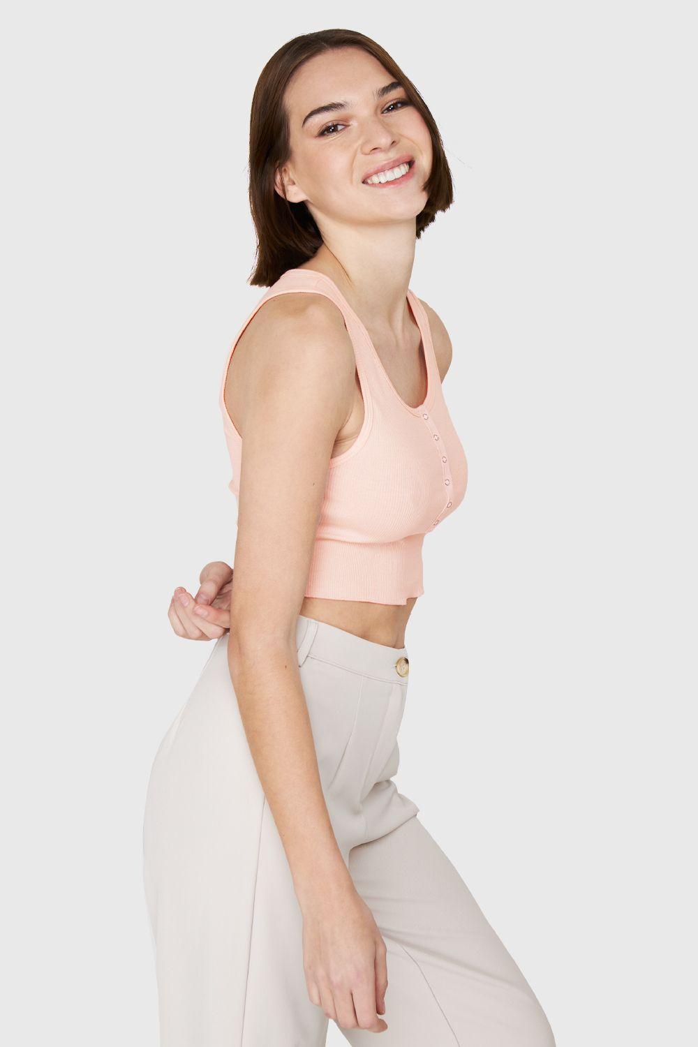 Crop Top Broches Rosado Nicopoly-2