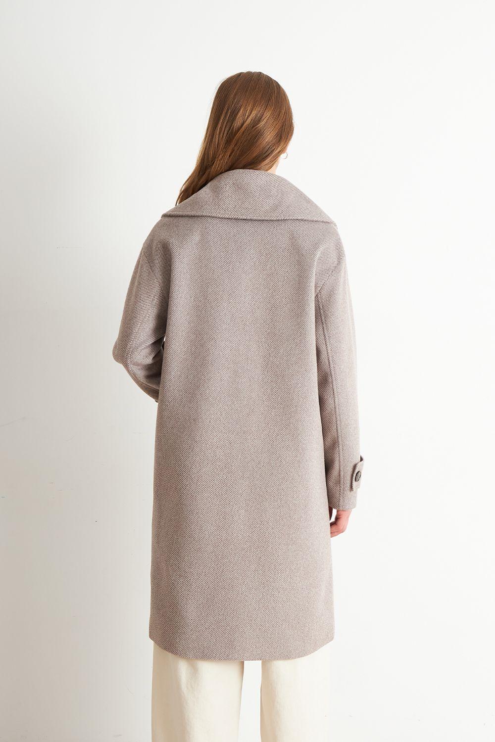 Abrigo Lanilla con Solapa Khaki Nicopoly-3