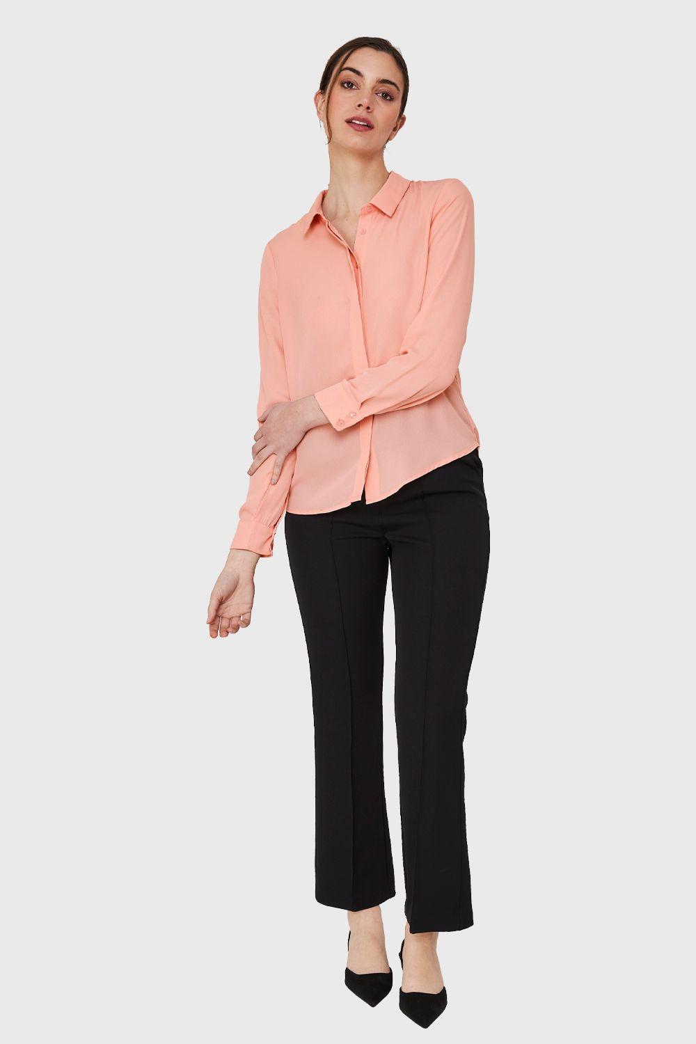Blusa Básica Botonera Invisible Naranjo Nicopoly-1