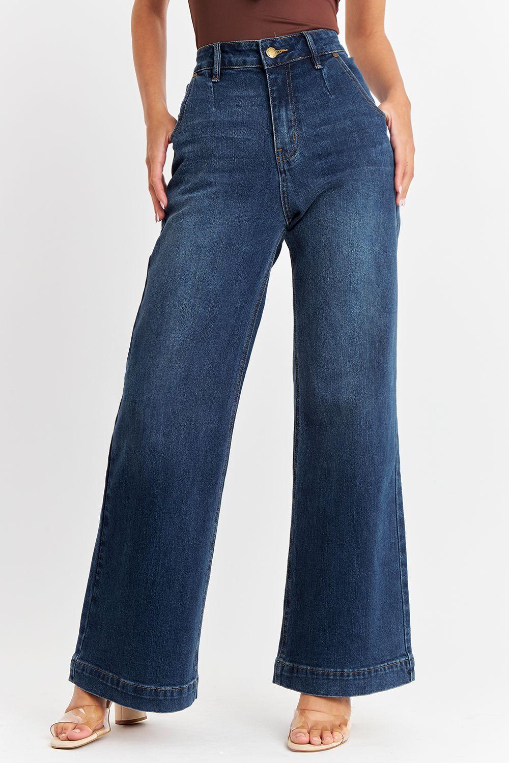 Jeans Pierna Wide Leg Azul Nicopoly-0
