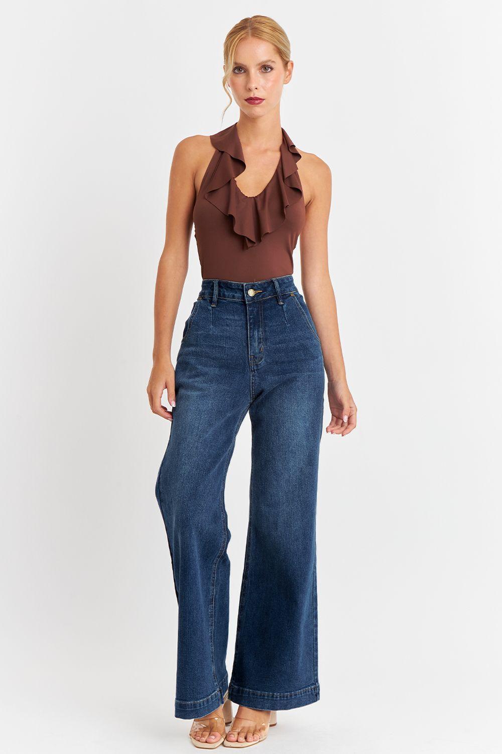 Jeans Pierna Wide Leg Azul Nicopoly-1