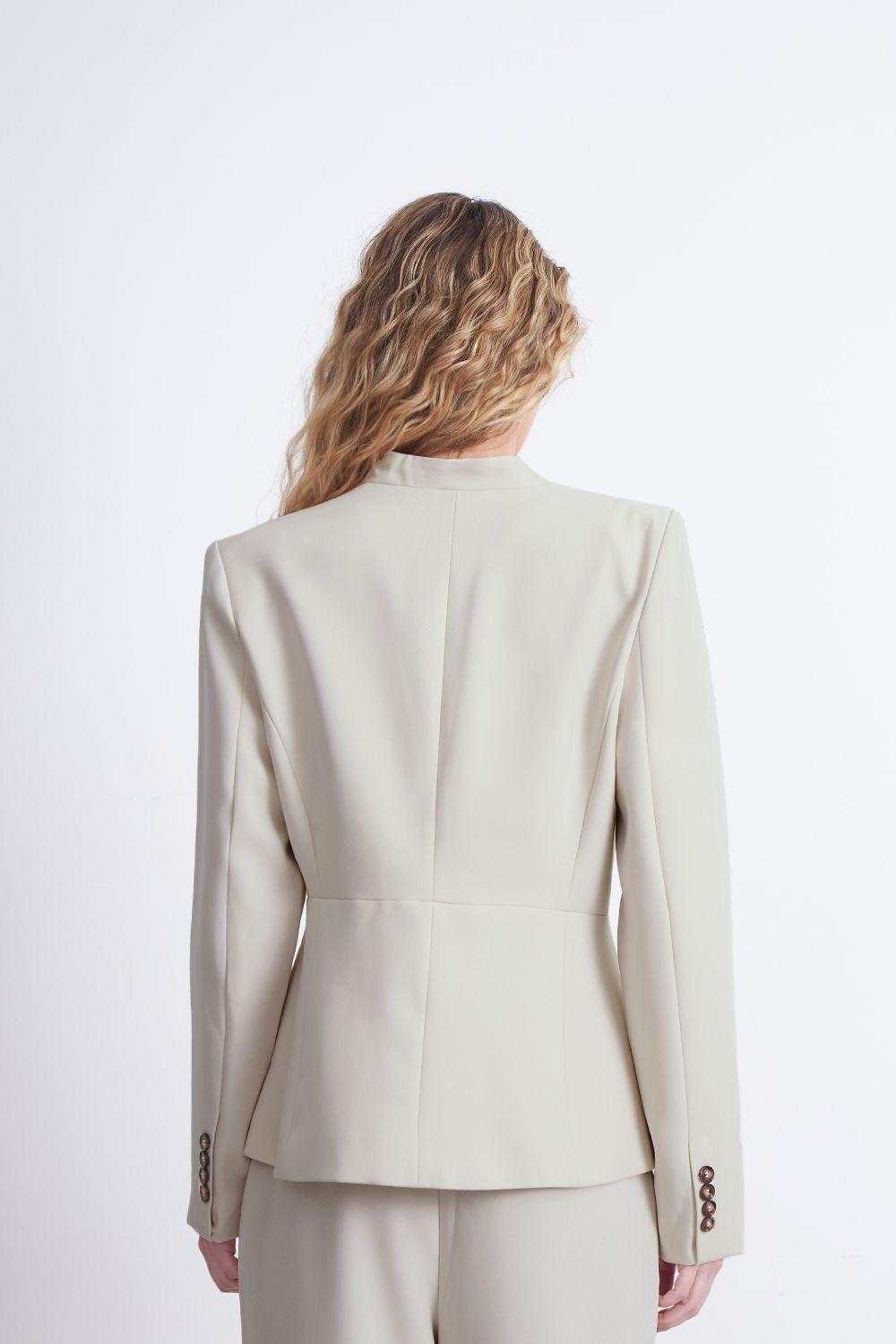 Blazer Básico Sastrero Blanco Nicopoly-3