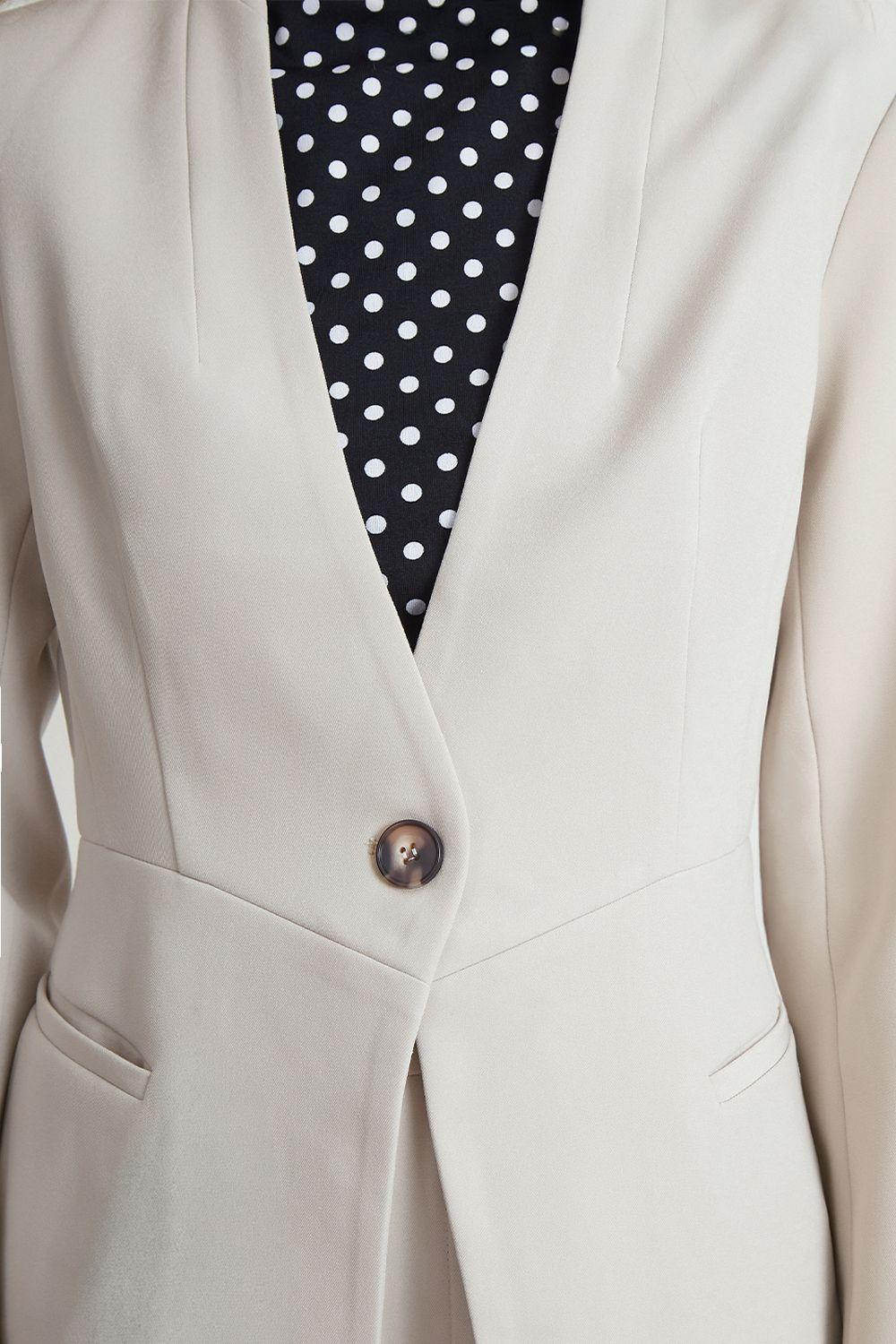 Blazer Básico Sastrero Blanco Nicopoly-5