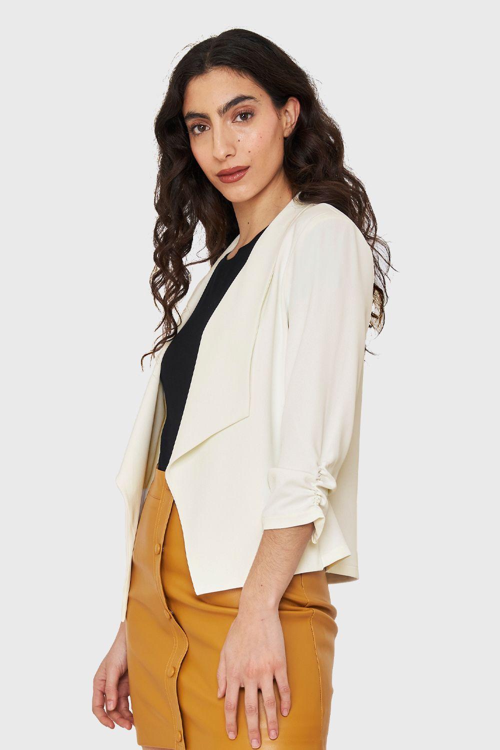 Blazer Solapa Manga 3/4 Blanco Nicopoly-2