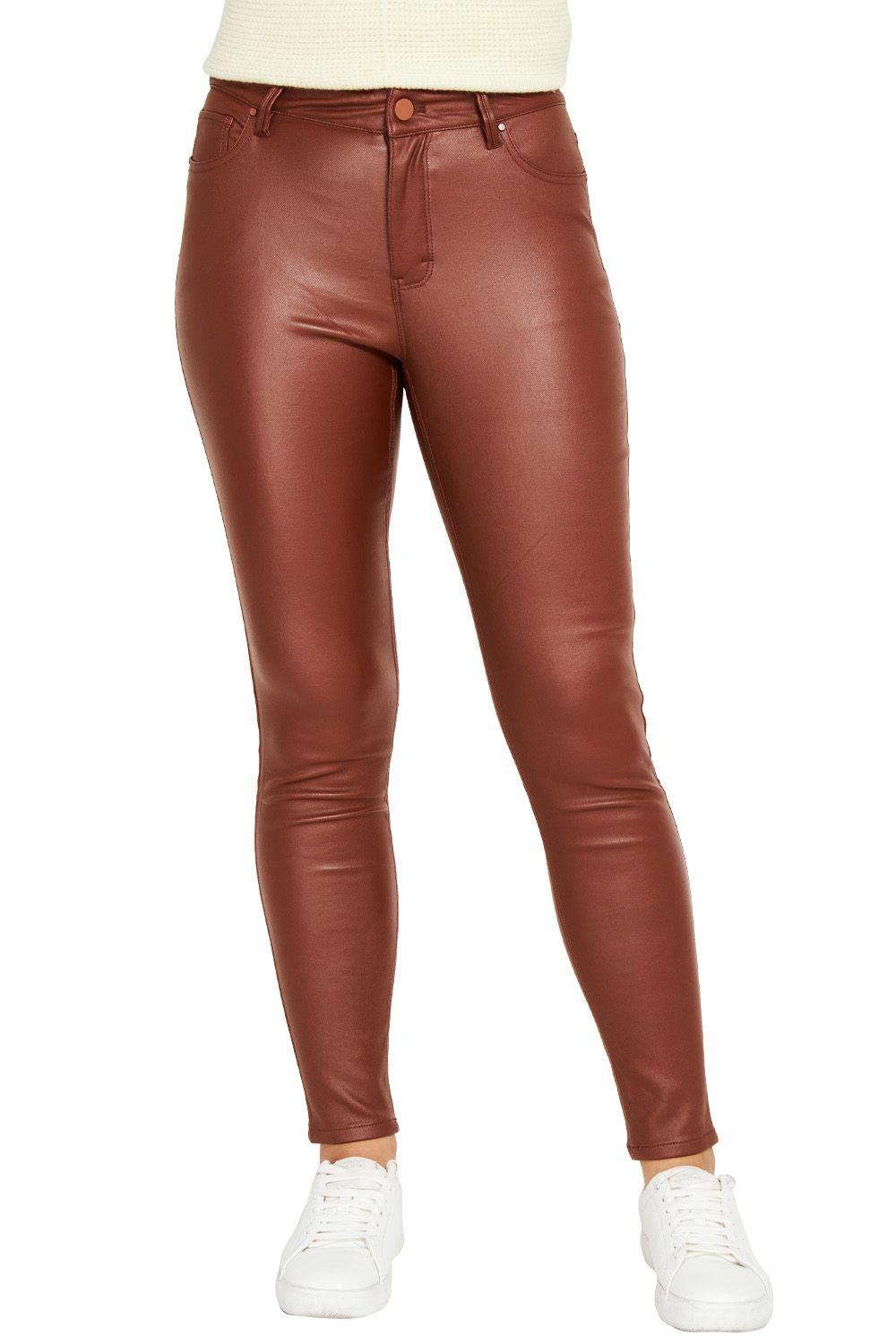 Pantalón Tipo Engomado Café Nicopoly-0