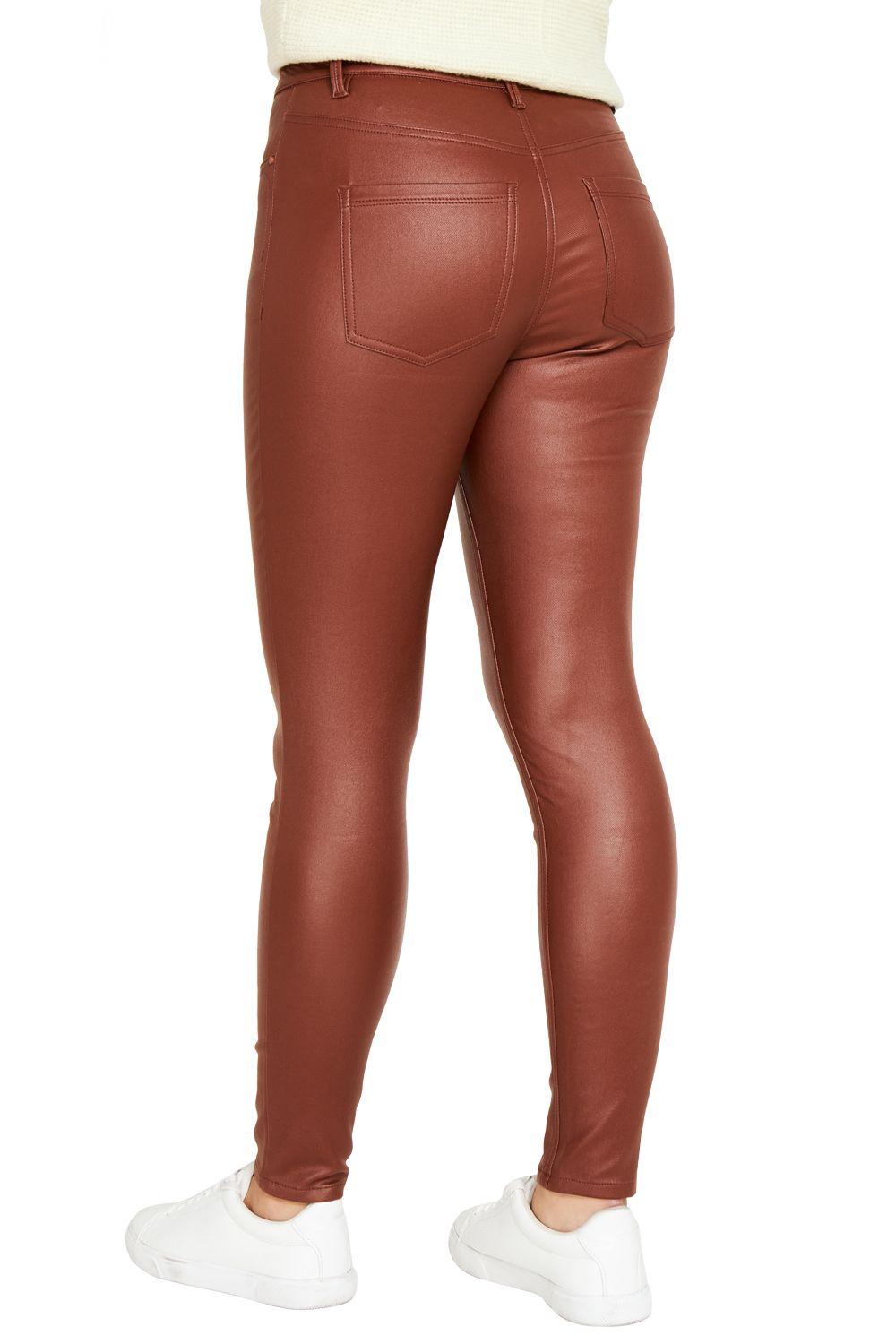 Pantalón Tipo Engomado Café Nicopoly-3