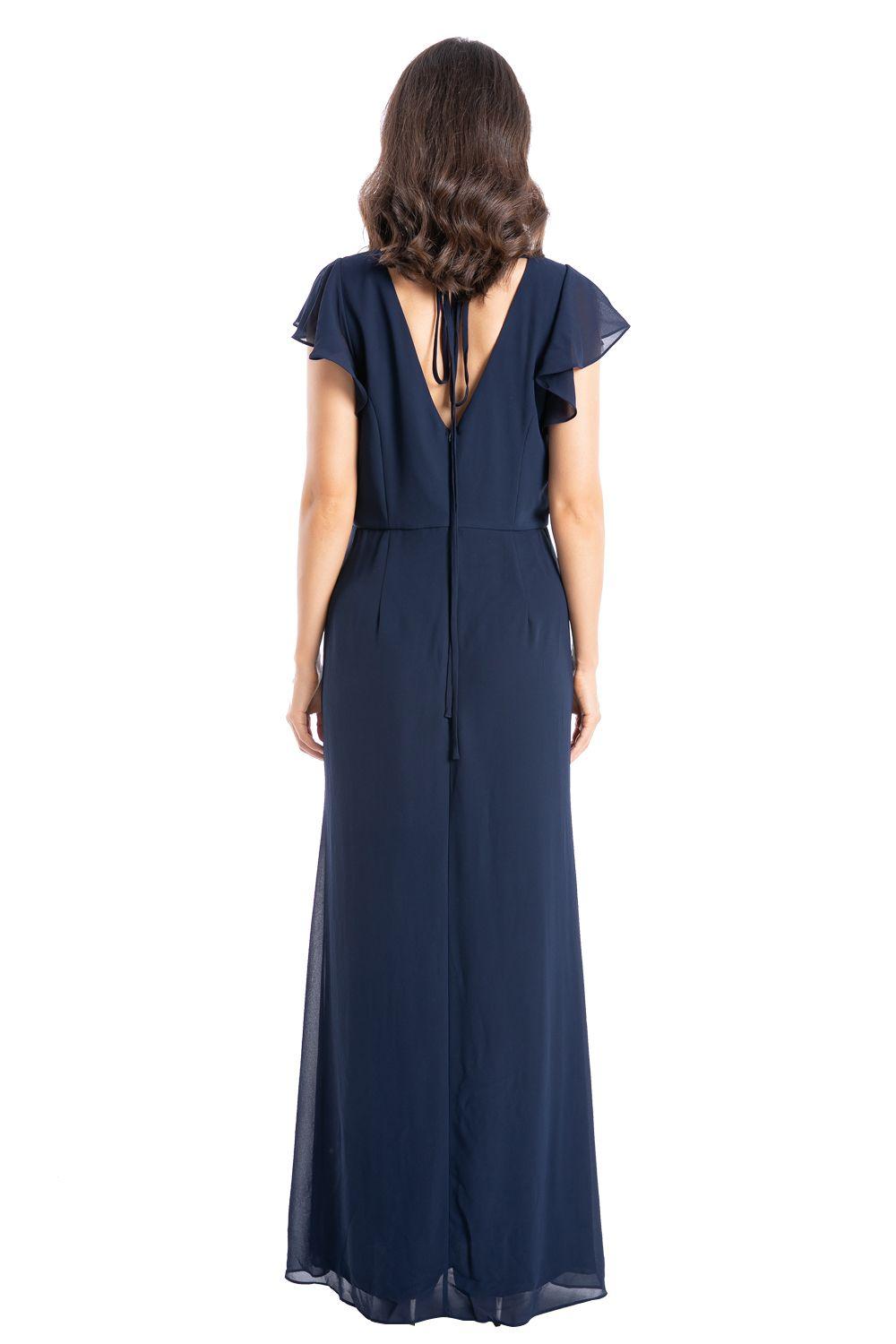 Vestido Fiesta Abertura Pierna Azul Nicopoly-2