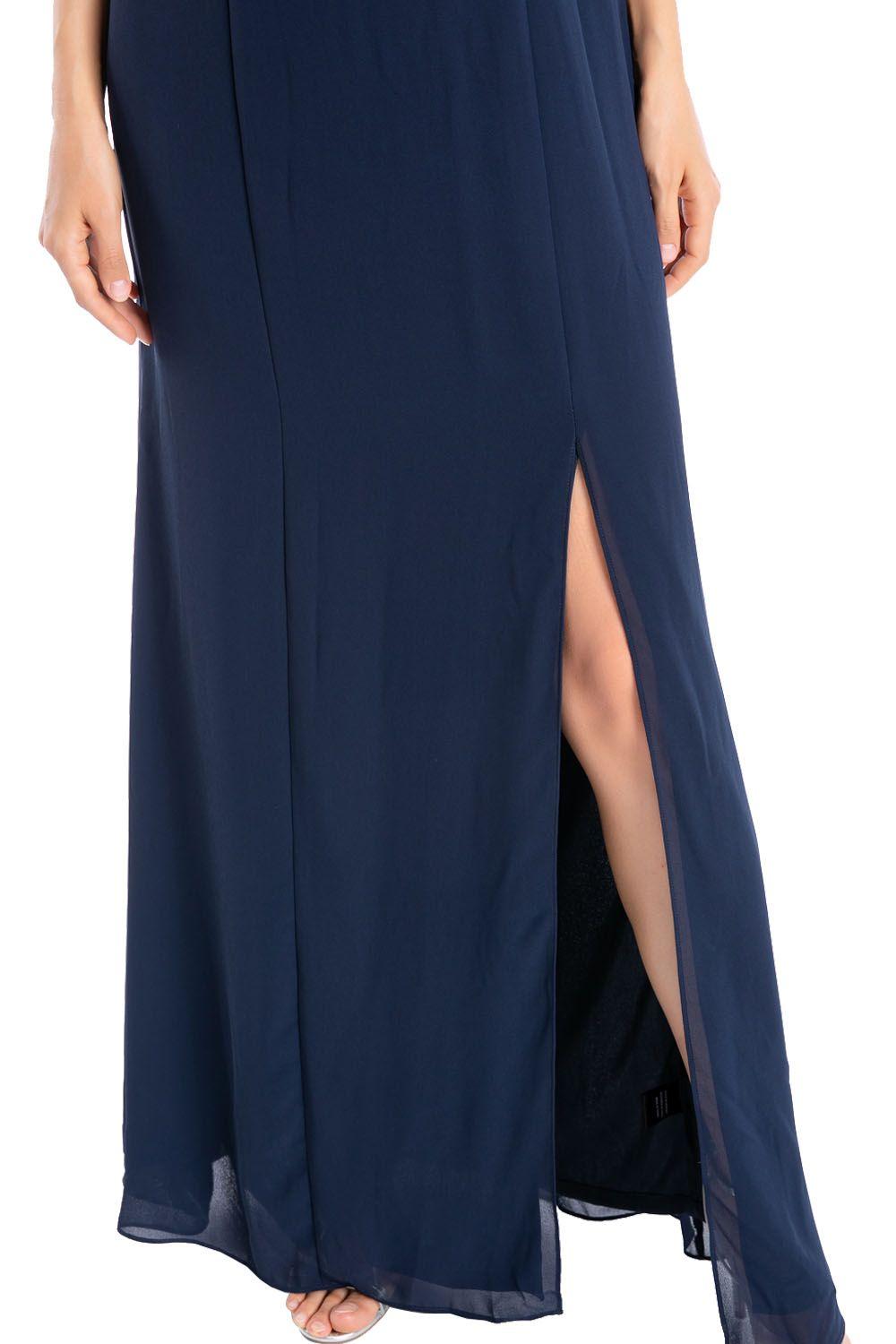 Vestido Fiesta Abertura Pierna Azul Nicopoly-3
