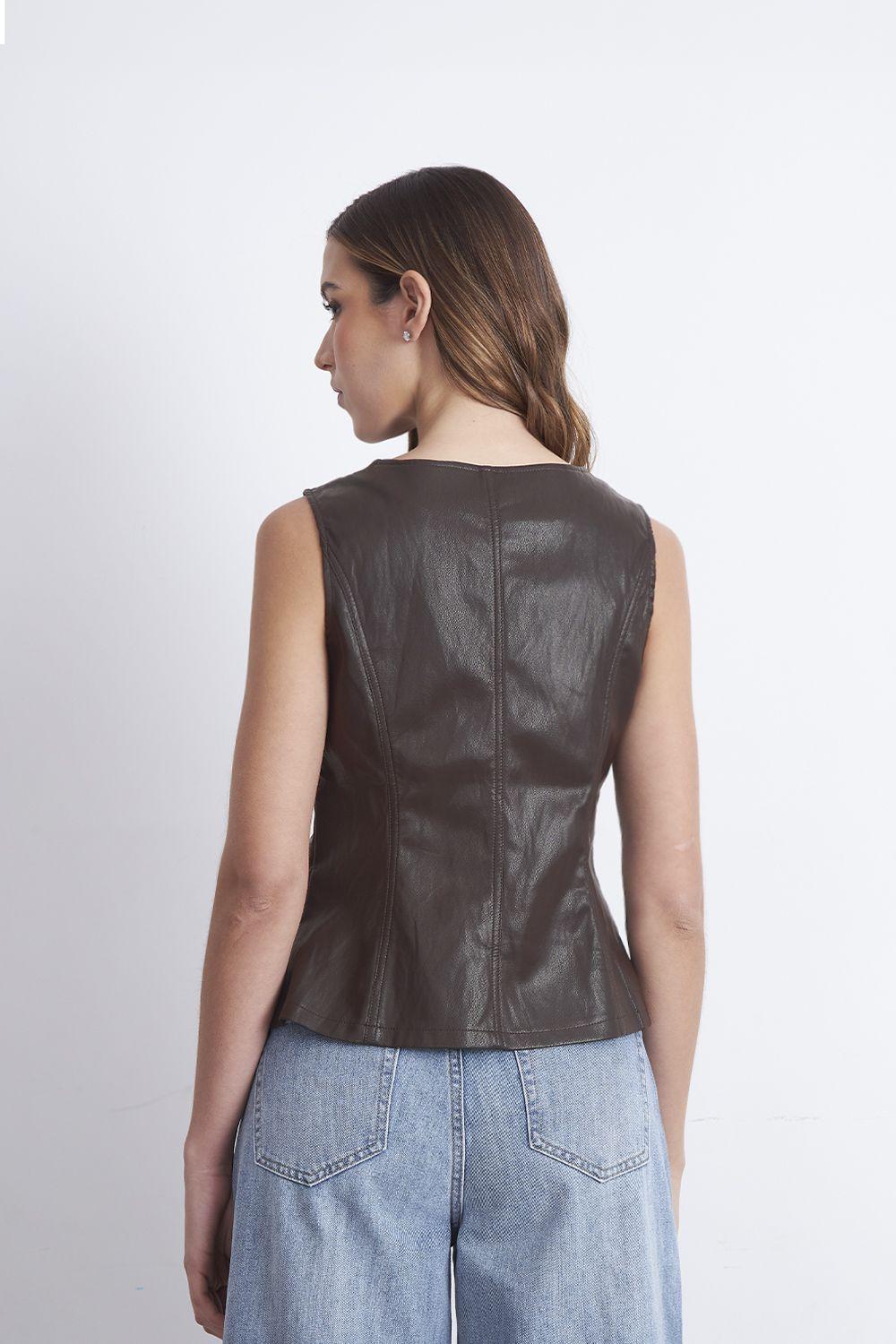 Gilet Eco Cuero Café Nicopoly-3