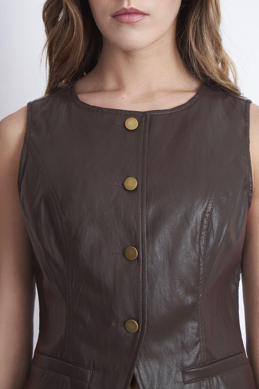 Gilet Eco Cuero Café Nicopoly-5