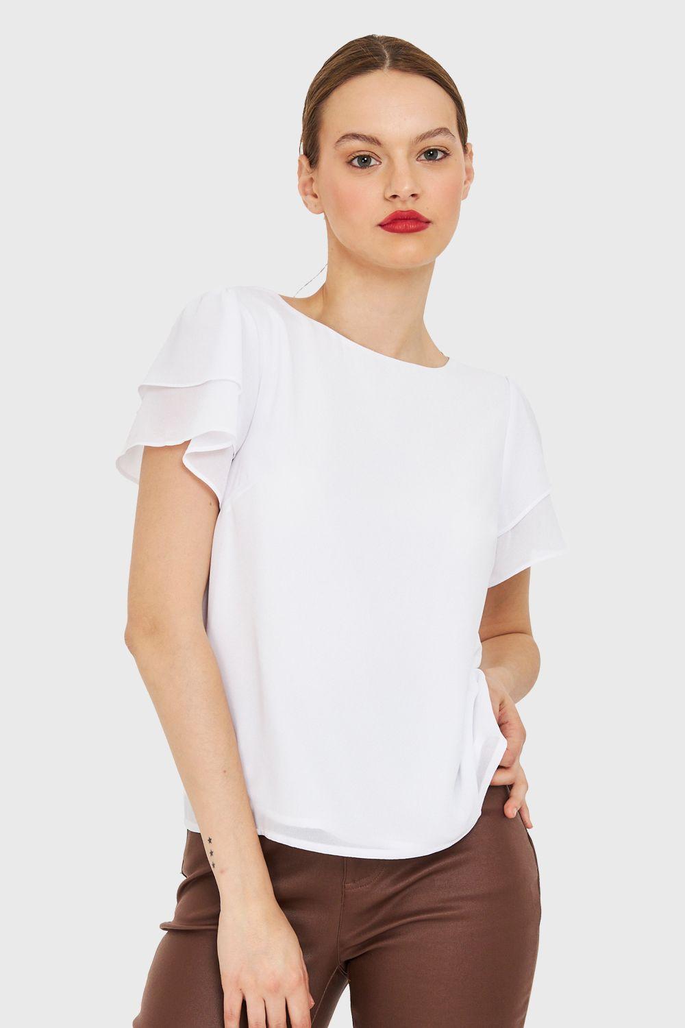 Blusa Mangas Vuelos Blanco Nicopoly-0