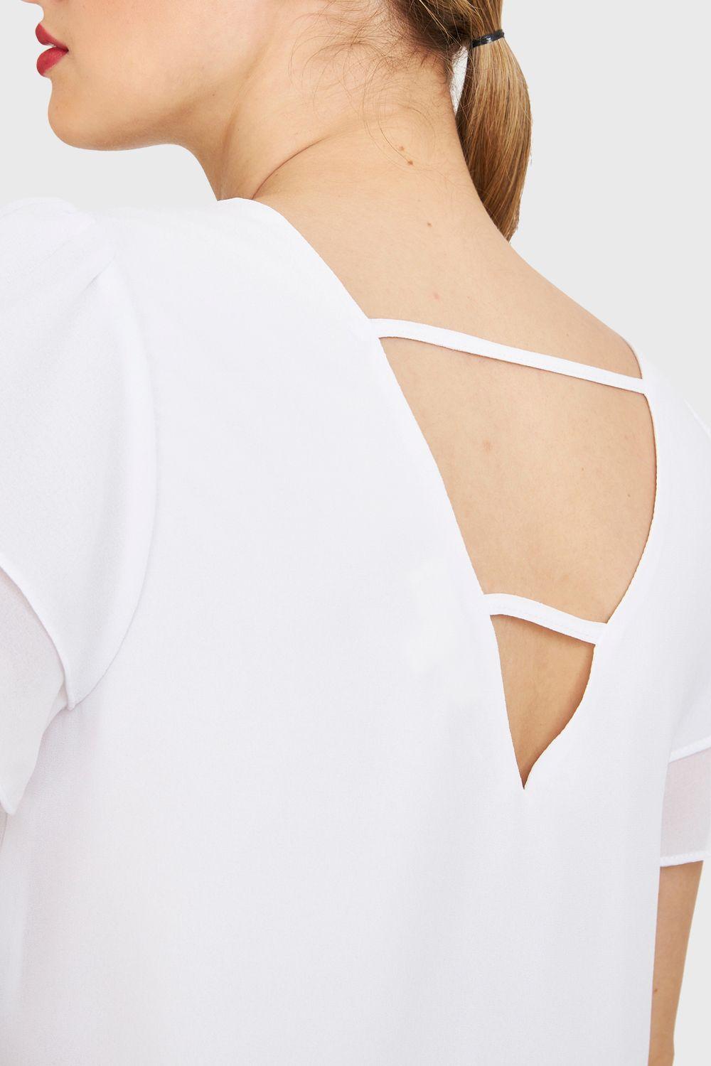 Blusa Mangas Vuelos Blanco Nicopoly-5