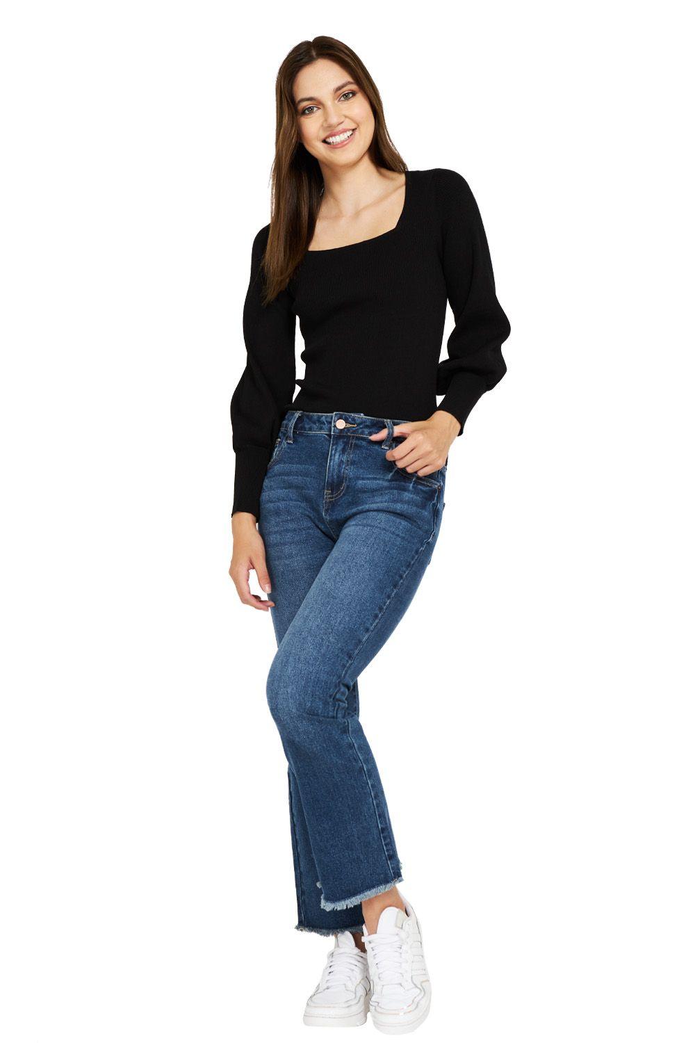 Body Escote Cuadrado Negro Nicopoly-1