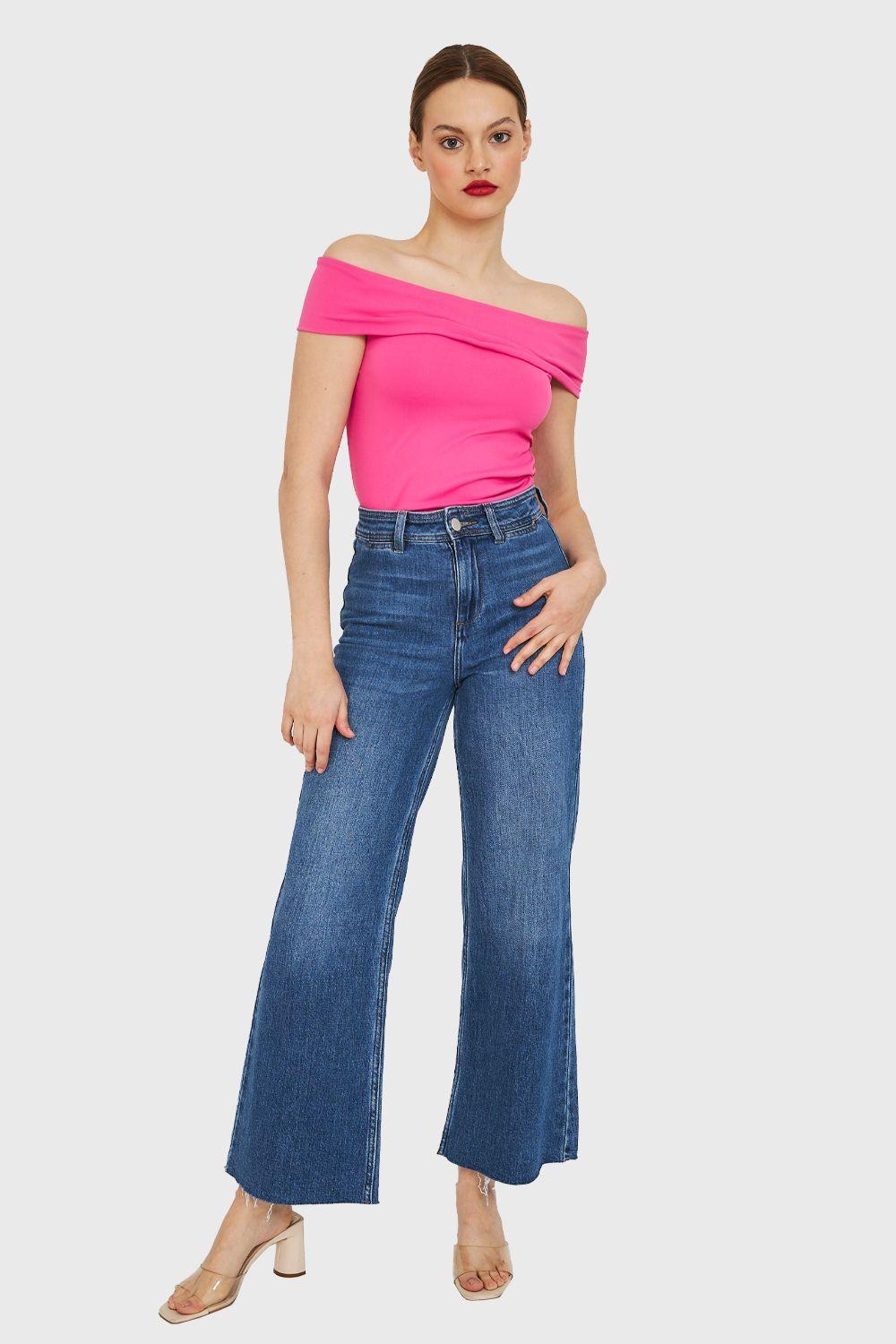 Top Hombros Caídos Fucsia Nicopoly-1