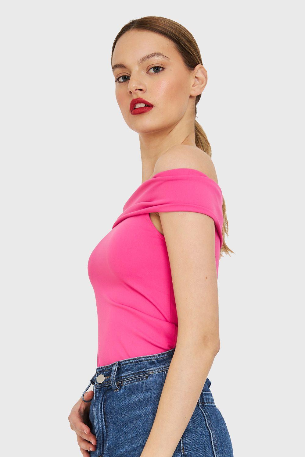 Top Hombros Caídos Fucsia Nicopoly-2