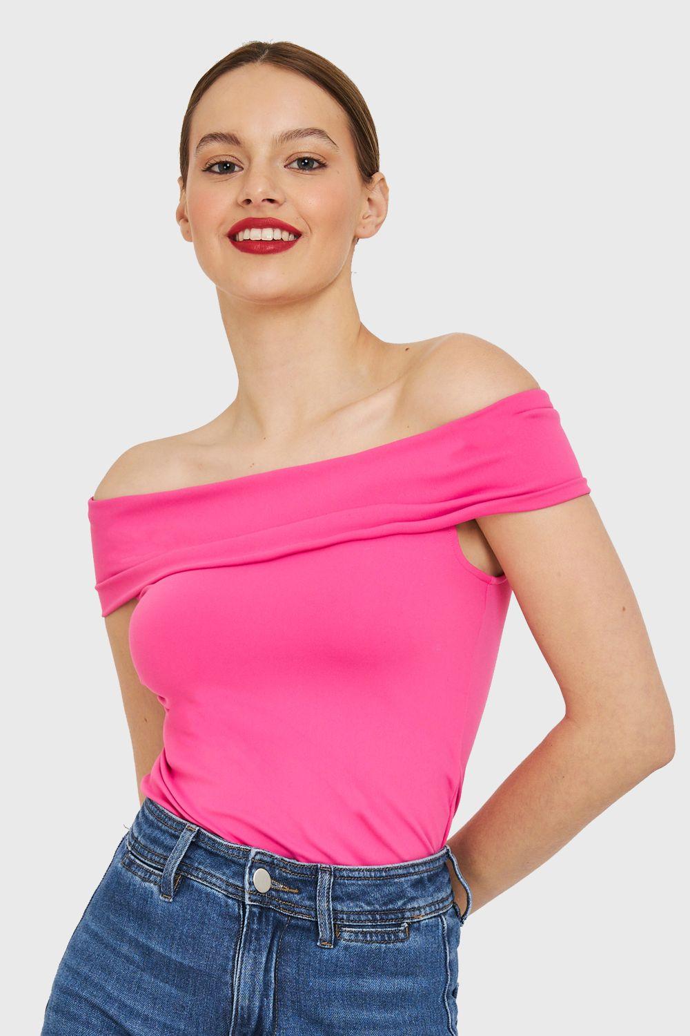 Top Hombros Caídos Fucsia Nicopoly-4