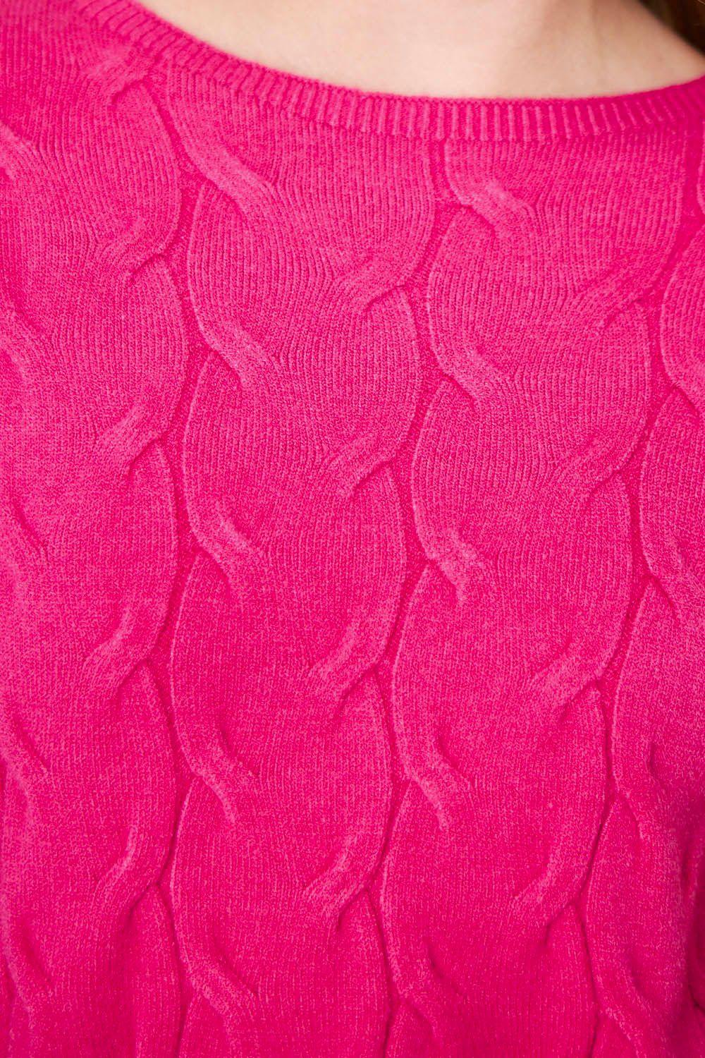 Sweater Patrón Trenzas Fucsia Nicopoly-5