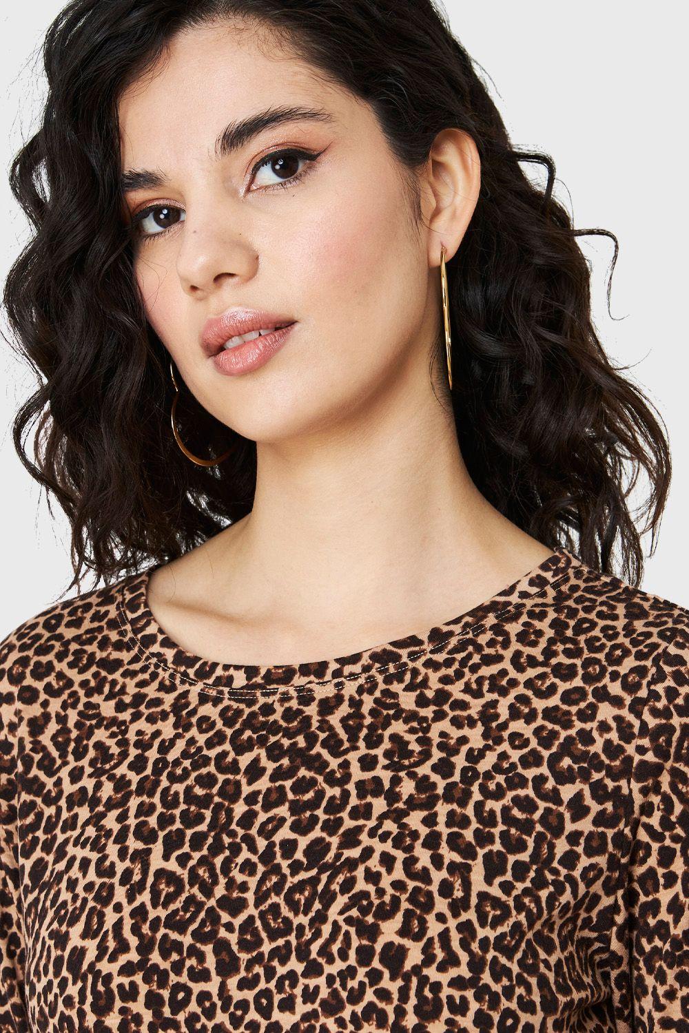 Polera Manga Larga Leopard Café Nicopoly-5