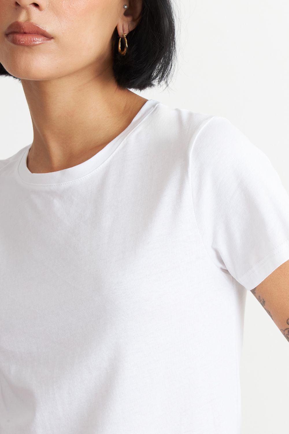 Polera Básica Cuello Redondo Blanco Nicopoly-5