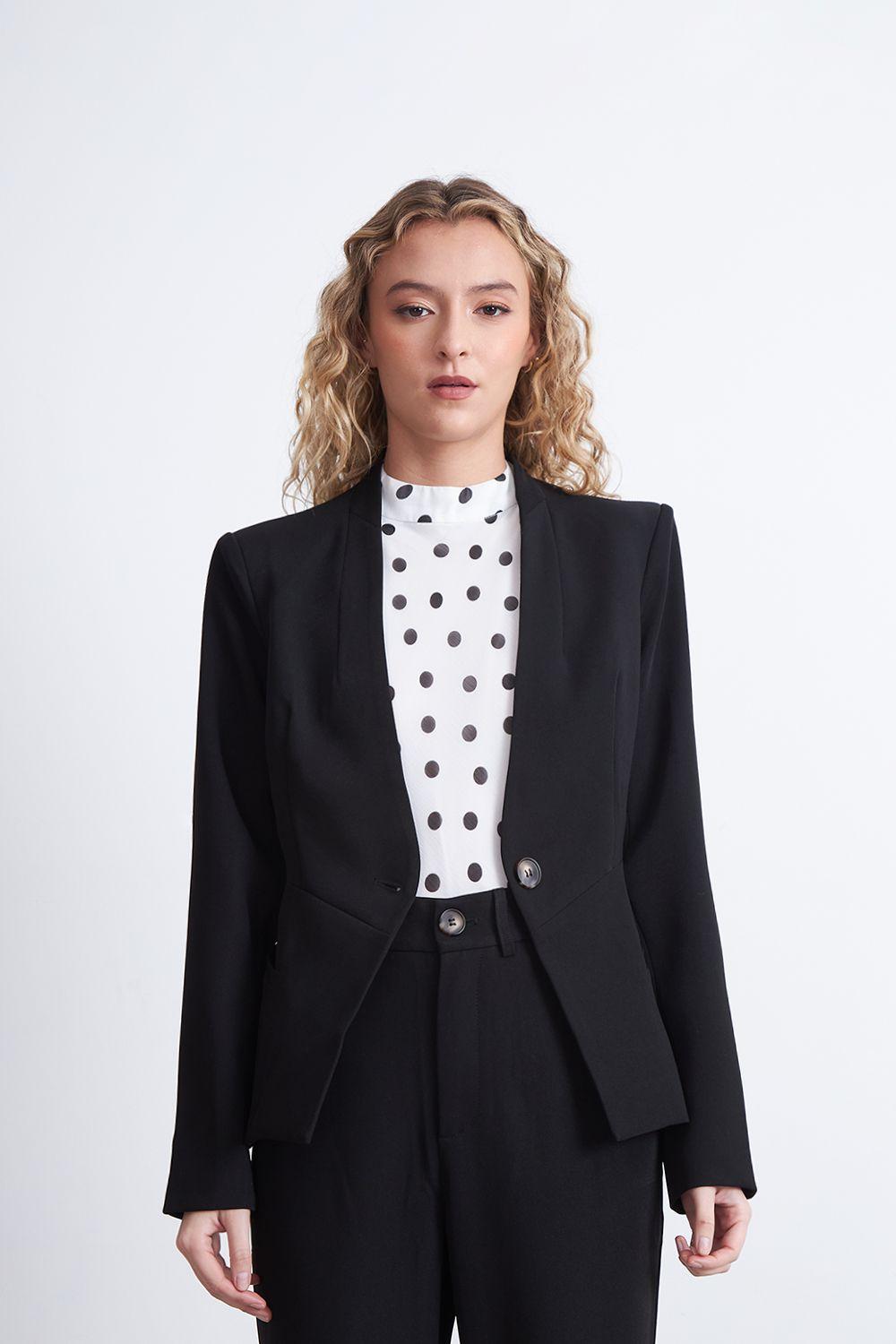 Blazer Básico Sastrero Negro Nicopoly-0