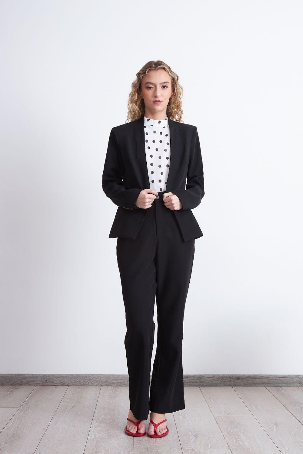 Blazer Básico Sastrero Negro Nicopoly-1