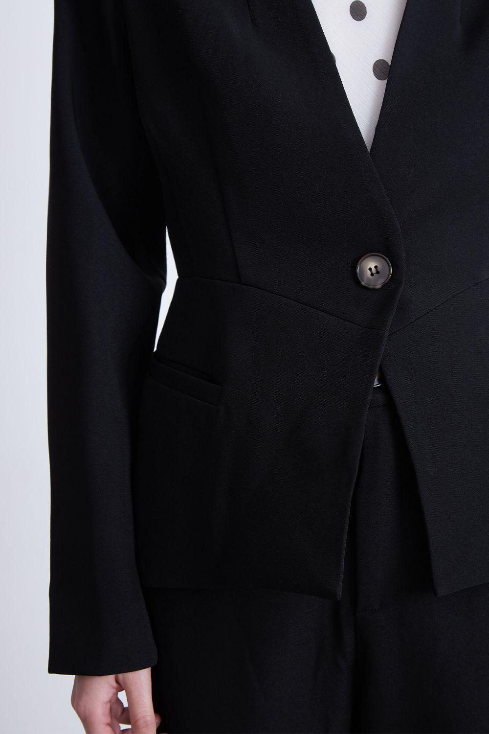Blazer Básico Sastrero Negro Nicopoly-5